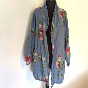Coral Bay Floral Blue Blouse